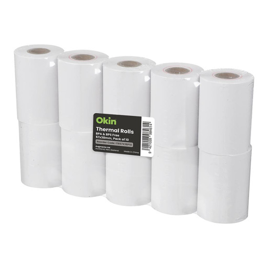 Okin Thermal Roll BPA Free 57x38mm, Pack of 10 Okin Thermal Roll BPA Free 57x38mm, Pack of 10