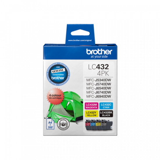 Brother LC432 B,C,M,Y Ink Cartridge Value Pack Brother LC432 B,C,M,Y Ink Cartridge Value Pack