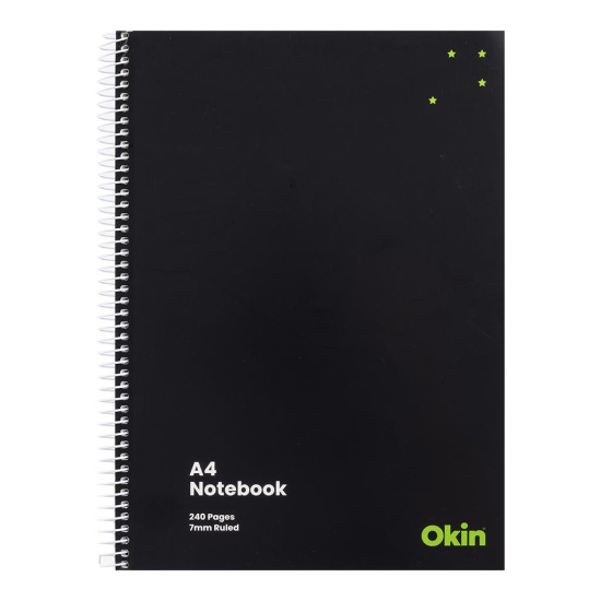 Okin Spiral Notebook A4 Soft cover 240 pg  Okin Spiral Notebook A4 Soft cover 240 pg