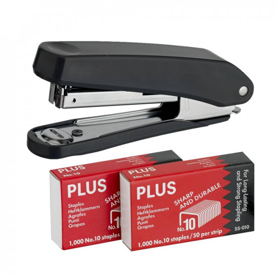 Plus Stapler + 2000 Staples PS10E Dark Grey Plus Stapler + 2000 Staples PS10E Dark Grey