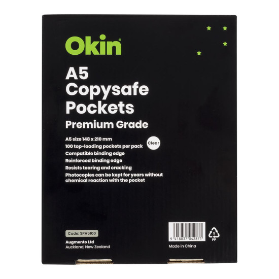 Okin Copysafe Pockets Premium A5, Pack of 100 Okin Copysafe Pockets Premium A5, Pack of 100