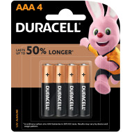 Duracell Coppertop Alkaline AAA Battery, Pack of 4