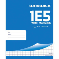 Warwick Exercise Book 1E5 36 Leaf With Margin Quad 7mm 255x205mm Warwick Exercise Book 1E5 36 Leaf With Margin Quad 7mm 255x205mm