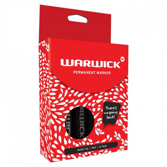 Warwick Marker Red Bullet Tip Permanent Box 12  Warwick Marker Red Bullet Tip Permanent Box 12
