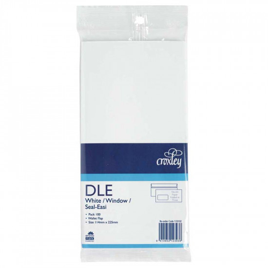 Croxley Envelope Dle Window Seal Easi 100 Pack  Croxley Envelope Dle Window Seal Easi 100 Pack