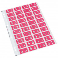 Codafile Label Numeric 5 25mm Pack 5 Sheets  Codafile Label Numeric 5 25mm Pack 5 Sheets