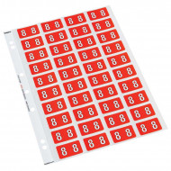Codafile Label Numeric 8 25mm Pack 5 Sheets  Codafile Label Numeric 8 25mm Pack 5 Sheets