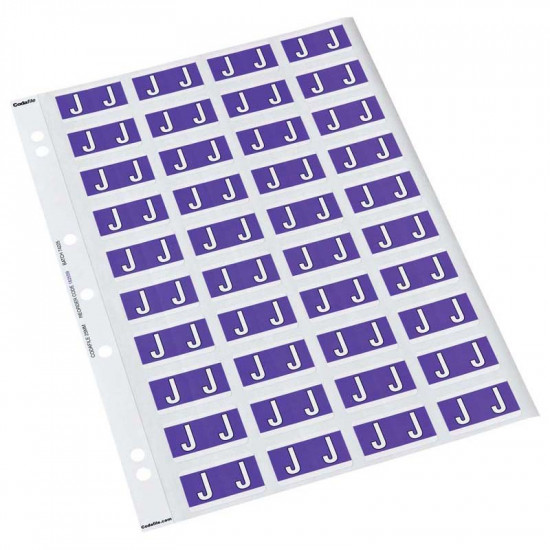 Codafile Label Alpha J 25mm Pack 5 Sheets  Codafile Label Alpha J 25mm Pack 5 Sheets