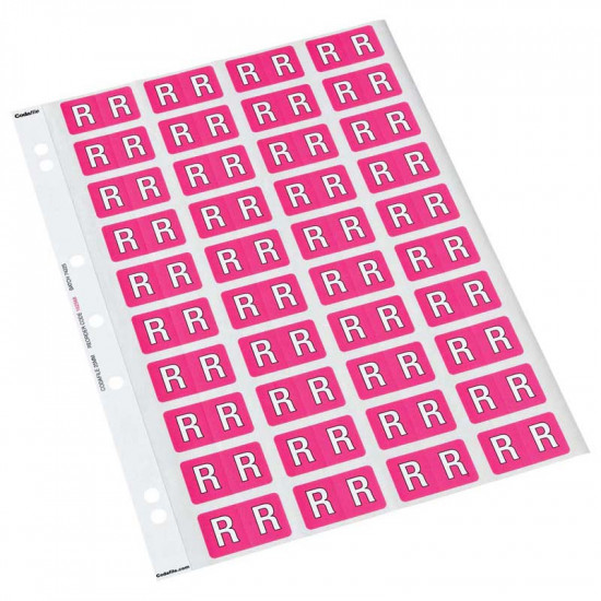 Codafile Label Alpha R 25mm Pack 5 Sheets  Codafile Label Alpha R 25mm Pack 5 Sheets
