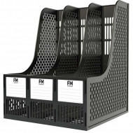 FM Magazine Holder File Document 3 Grid Black Plastic  FM Magazine Holder File Document 3 Grid Black Plastic