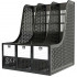 FM Magazine Holder File Document 3 Grid Black Plastic 