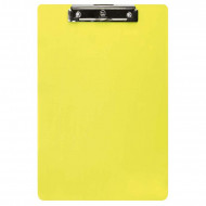 FM Clipboard Neon Yellow Foolscap Transparent Plastic with Rubber Softened Clip FM Clipboard Neon Yellow Foolscap Transparent Plastic with Rubber Softened Clip