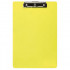 FM Clipboard Neon Yellow Foolscap Transparent Plastic with Rubber Softened Clip