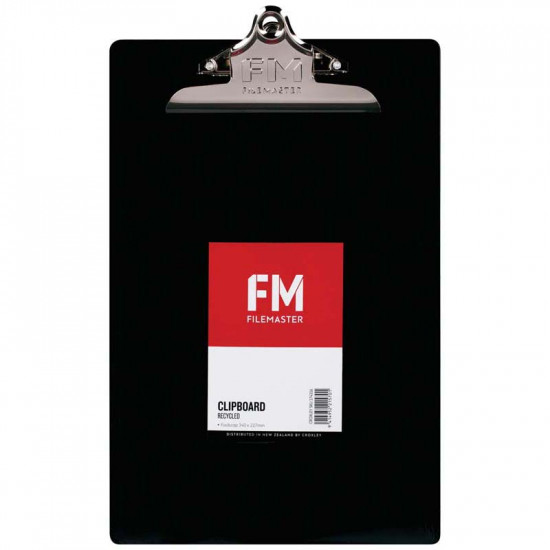 FM Clipboard Black Recycled Plastic Foolscap FM Clipboard Black Recycled Plastic Foolscap