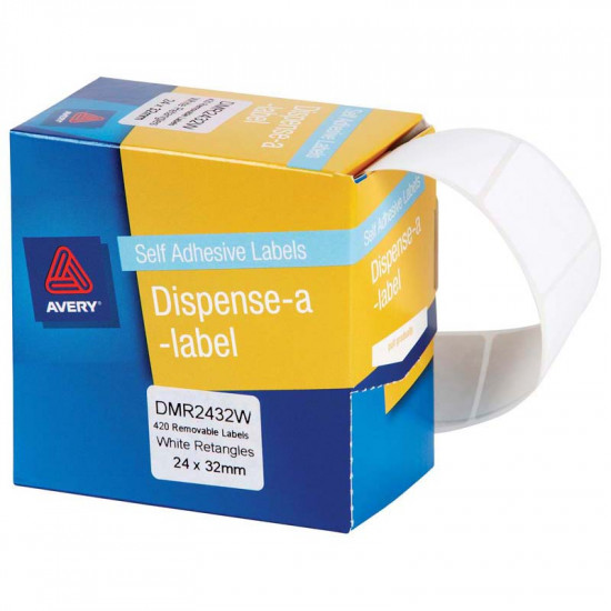 Avery Label Dispenser Dmr2432w 24x32mm White 420 Pack 