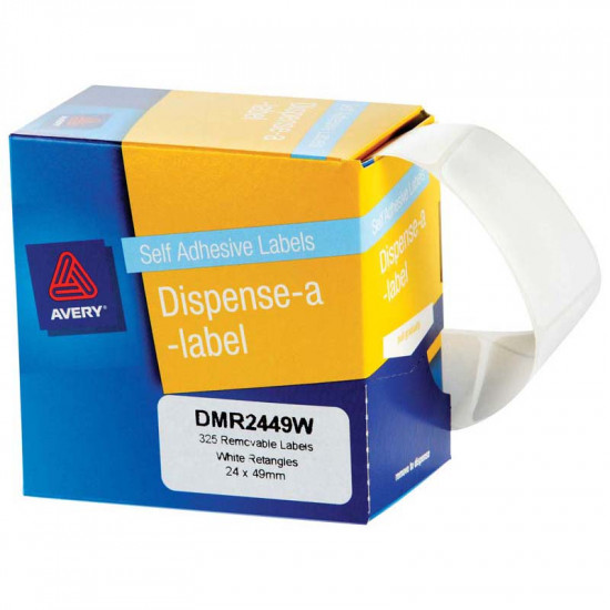 Avery Label Dispenser Dmr2449w 24x49mm White 325 Pack  Avery Label Dispenser Dmr2449w 24x49mm White 325 Pack