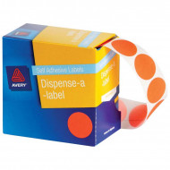 Avery Label Dispenser Dmc24fo Orange Fluoro Round 24mm 350 Pack Avery Label Dispenser Dmc24fo Orange Fluoro Round 24mm 350 Pack