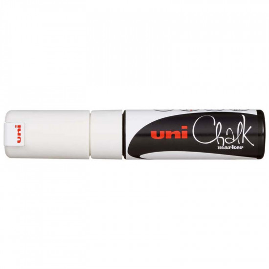 Uni Marker Chalk White Chisel Tip  Uni Marker Chalk White Chisel Tip