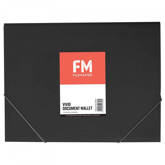 FM Document Wallet Vivid Cat Black A4  FM Document Wallet Vivid Cat Black A4
