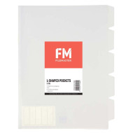 FM Pocket L Shape 5 Tab A4 Clear 5 Pack  FM Pocket L Shape 5 Tab A4 Clear 5 Pack