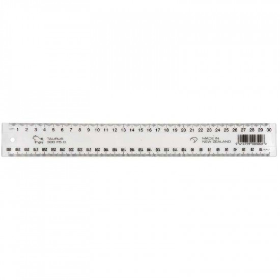 Taurus Ruler 300mm Clear  