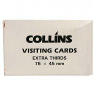 Collins Visiting Cards Extra Thirds 76x45mm Packet 52  Collins Visiting Cards Extra Thirds 76x45mm Packet 52