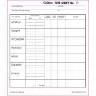 Collins Wage Time Sheets No.11 187x220mm 100 Leaf 
