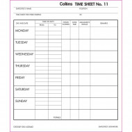 Collins Wage Time Sheets No.11 187x220mm 100 Leaf  Collins Wage Time Sheets No.11 187x220mm 100 Leaf