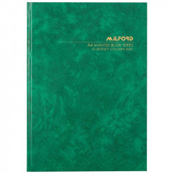 Milford A4 84lf 10 Money Column Analysis Book Hard Cover