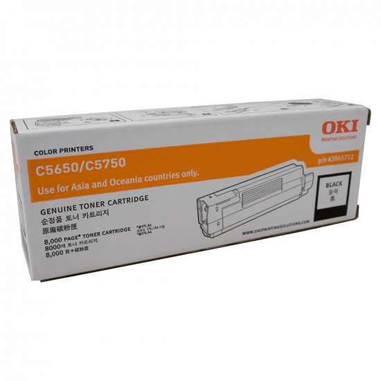 Oki C5650 Black Toner 8,000 A4 Prints Oki Code 43865712 Oki C5650 Black Toner 8,000 A4 Prints Oki Code 43865712