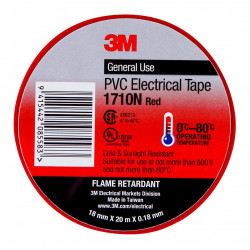 3M Electrical Tape 1710N-RE PVC 18mm x 20m Red