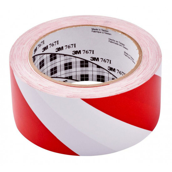Scotch Vinyl Tape  767 50mm x 33m Red/White Scotch Vinyl Tape  767 50mm x 33m Red/White