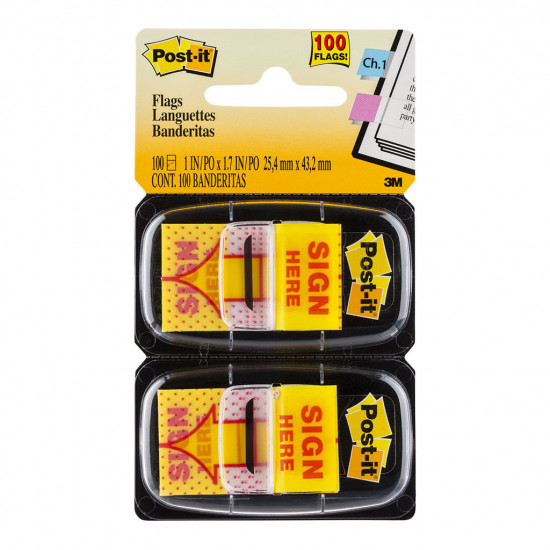 Post-it Flags 680-SH2 25x43mm Sign Here Pack of 2 Post-it Flags 680-SH2 25x43mm Sign Here Pack of 2