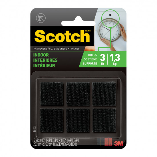 Scotch Fastener RF4721 Indoor 22mm x 22mm Black Pk/6 Sets Scotch Fastener RF4721 Indoor 22mm x 22mm Black Pk/6 Sets