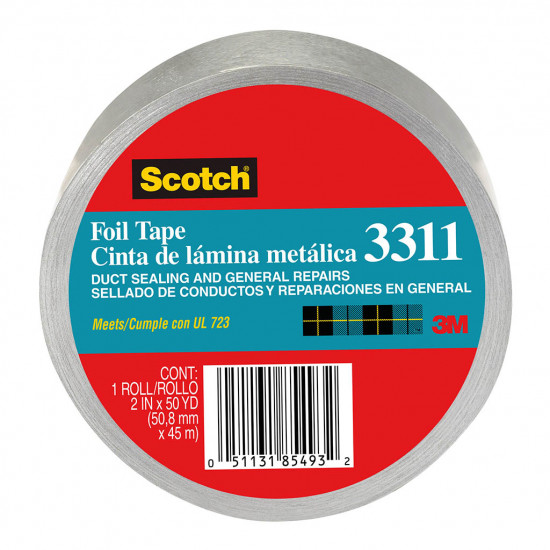 Scotch Foil Tape 3311 Silver 50.8mm x 9.14m Roll Scotch Foil Tape 3311 Silver 50.8mm x 9.14m Roll