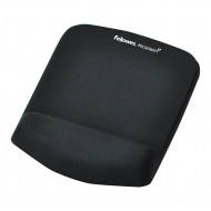 Fellowes Mouse Pad & Wrist Rest - Plush Touch - Lycra - Black