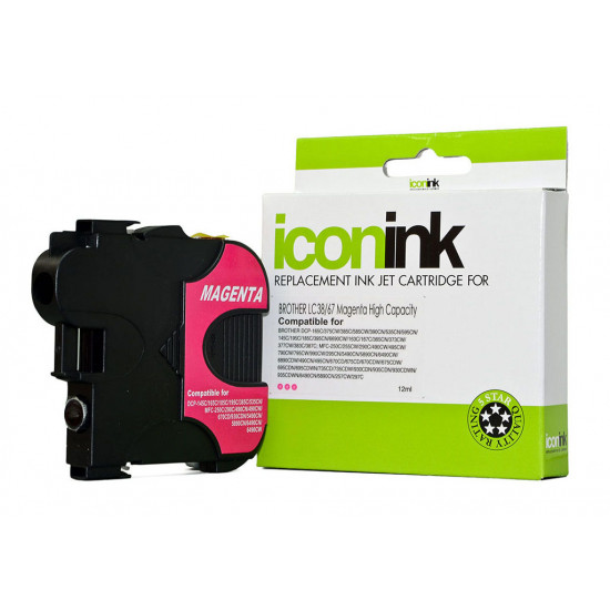 Icon Compatible Brother LC38/LC67 Magenta Ink Cartridge HY 325 pages Icon Compatible Brother LC38/LC67 Magenta Ink Cartridge HY 325 pages