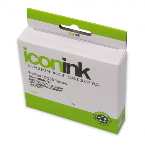 Icon Compatible Brother LC233 Yellow Ink Cartridge (500 A4 pages) Icon Compatible Brother LC233 Yellow Ink Cartridge (500 A4 pages)