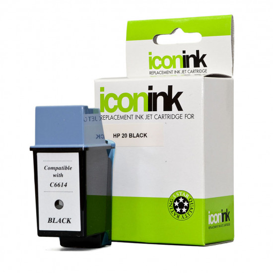 Icon Compatible HP 20 C6614A Black Ink Cartridge (C6614DA)